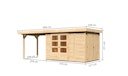 Vorschaubild Karibu Woodfeeling Gartenhaus Retola 2/3/4/5/6 inkl. Anbauschrank u. 280 cm Schleppdach