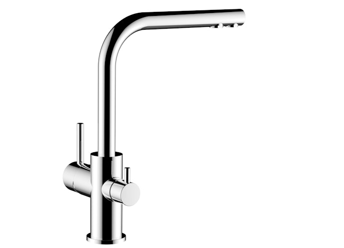 NIEDERDRUCK 3 Wege Wasserhahn Küchenarmatur, FL, mit 360° schwenkbarem L-Auslauf