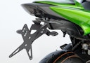 Vorschaubild PROTECH X-SHAPE Kennzeichenhalter SET mit Reflektor und Beleuchtung Alu & Stahl Schwarz für KAWASAKI Z1000,  Z750,  ZX-6R