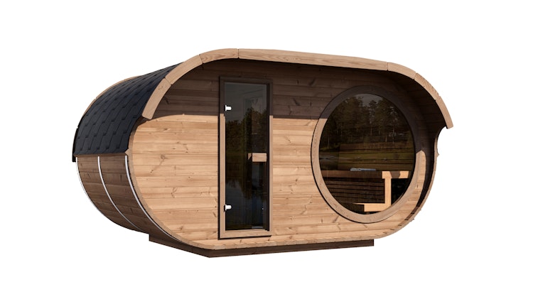 Weka Design Oval Saunahaus Keila mit Thermoholz - 28/42 mm