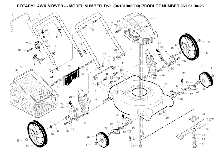 Husqvarna Rasenmäher gelegentliche Nutzung 96131002300 R 53