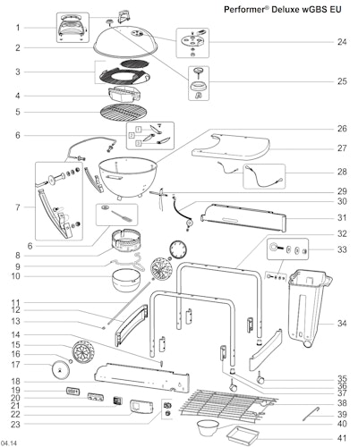 Ersatzteile für Weber Performer Deluxe GBS Charcoal Grill 22"