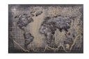 Vorschaubild 3D Metallbild Weltkarte Grau 120 x 80 cm, Stahlblech