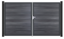 Vorschaubild GroJa Solid Tor 2-flügelig 3000 x 1800 mm, Alu-Rahmen Anthrazit DB 703