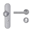 Vorschaubild Griffwerk TITANO Kombi SB_882 ES1 (S2) -Edelstahl matt Kombi-Schutzbeschlag -Knopf/Drücker -mit Griff TRI 134 Schraubt. -EM- L-ZA, 72mm -TS 38-50