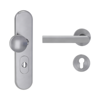 Griffwerk TITANO Kombi SB_882 ES1 (S2) -Edelstahl matt Kombi-Schutzbeschlag -Knopf/Drücker -mit Griff TRI 134 Schraubt. -EM- L-ZA, 72mm -TS 38-50