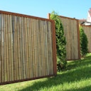 Vorschaubild BambusBASIS Modul5 Zaunfeld mit Abschlussprofilen Cortenstahl 