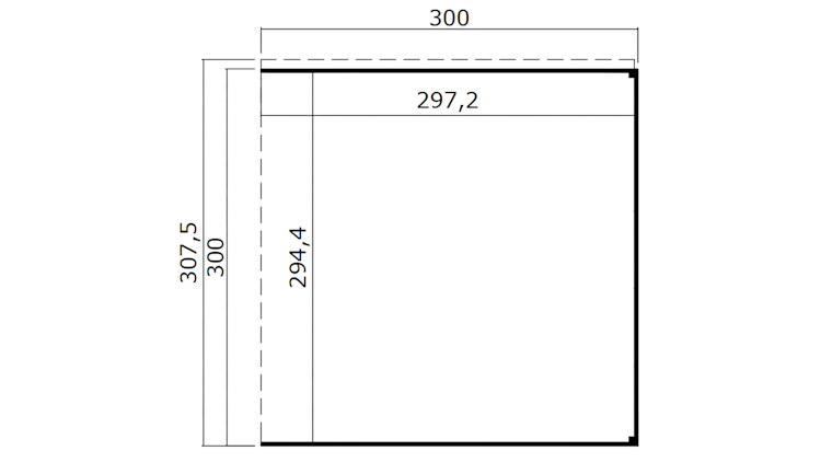 Weka Anbaudach für Gartenhaus Batu 2 - 150 oder 300 cm Breite