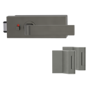 Vorschaubild Griffwerk PURISTO S -Kaschmirgrau Ganzglastürbeschlagset -3-teiliger Bandsatz -mit Griff DESM GRAPH -EM -smart2lock