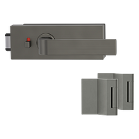 Griffwerk PURISTO S -Kaschmirgrau Ganzglastürbeschlagset -3-teiliger Bandsatz -mit Griff DESM GRAPH -EM -smart2lock