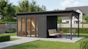 Vorschaubild Bertilo Element-Gartenhaus Pentus 2 Office inkl. Lounge-Anbau - 19 mm