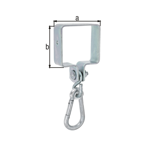 Alberts® Schaukelschelle, für Vierkantholz, galvanisch verzinkt dickschichtpassiviert, Breite 90 mm, Höhe 90 mm 217518