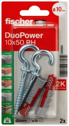 FISCHER Universaldübel DuoPower 10x50 RH K (2 Stück)) 535004