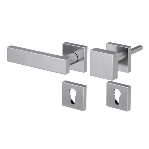 Griffwerk Wechselgarnitur CARLA Square-Edelstahl matt-Klipptechnik