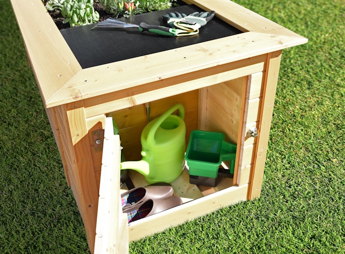 Weka Profi-Hochbeet 669 mit Stauraum und Ablage