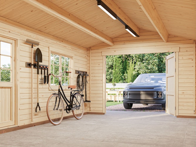 Palmako Garage Roger 19,0 m² - 44 mm - mit Holztor