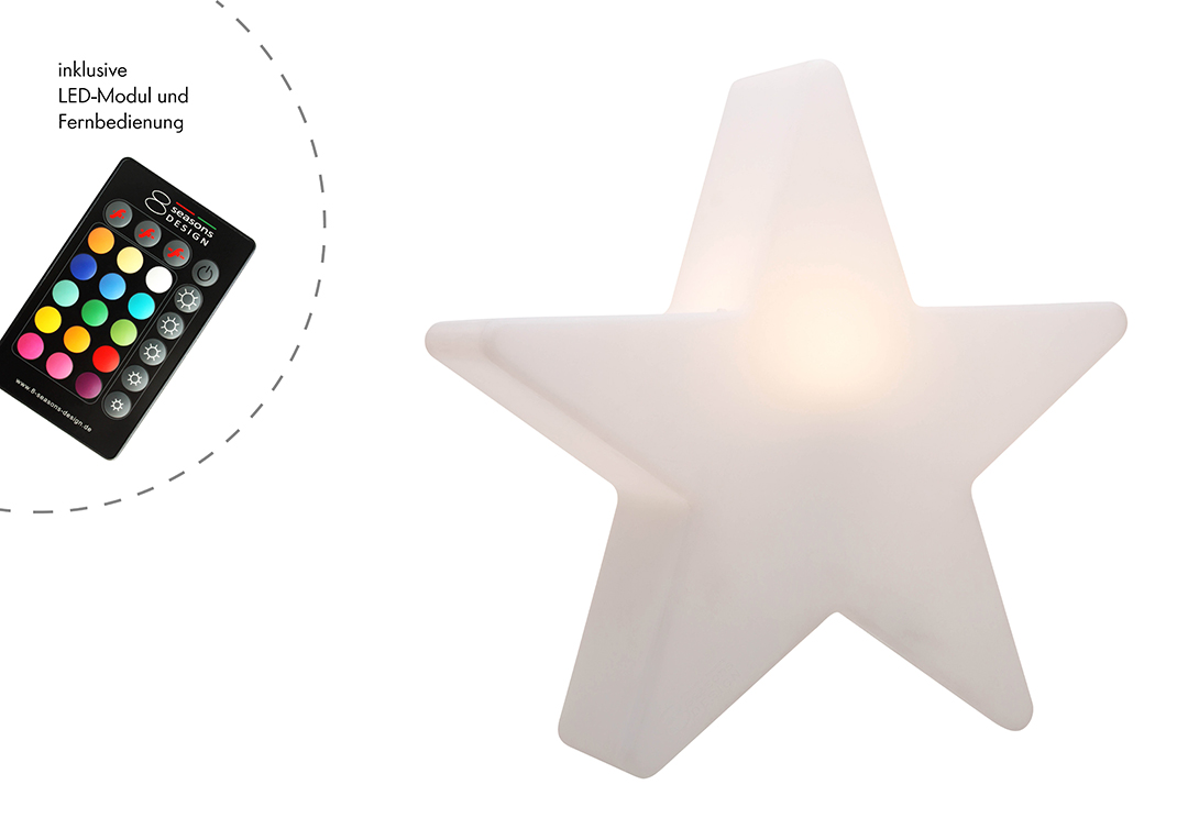 8 seasons design LED-Dekoleuchte Shining Star (RGB), verschiedene Größen