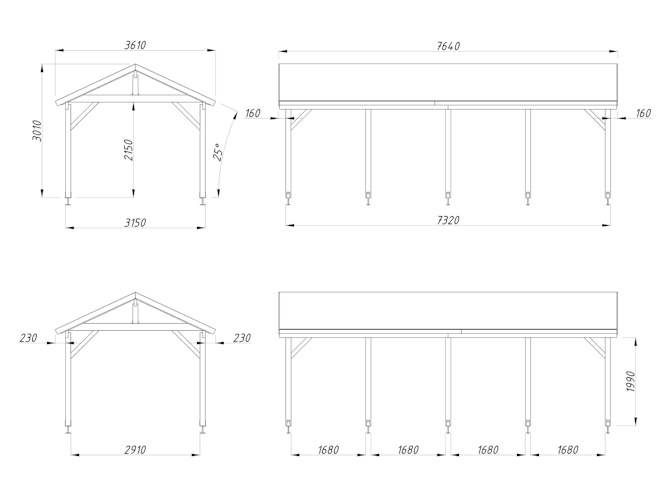 Palmako Carport Robert 23,1 m²