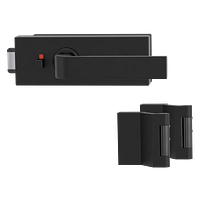 Griffwerk PURISTO S -Graphitschwarz Ganzglastürbeschlagset -3-teiliger Bandsatz -mit Griff DESM GRAPH -GSC -smart2lock