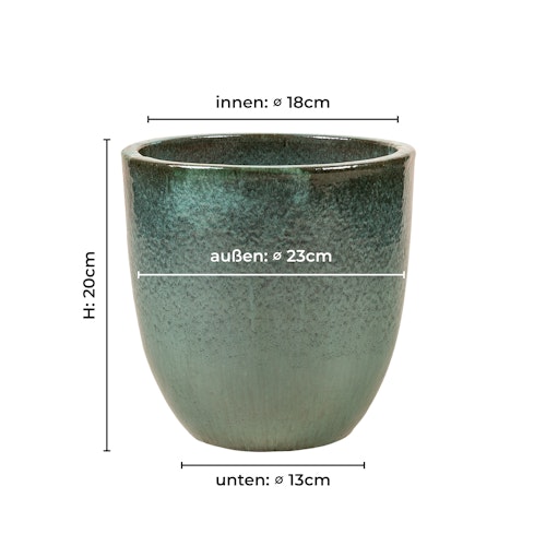 Klocke Design Pflanzgefäß / Blumentopf Keramik ⌀ 23 cm x H 20 cm