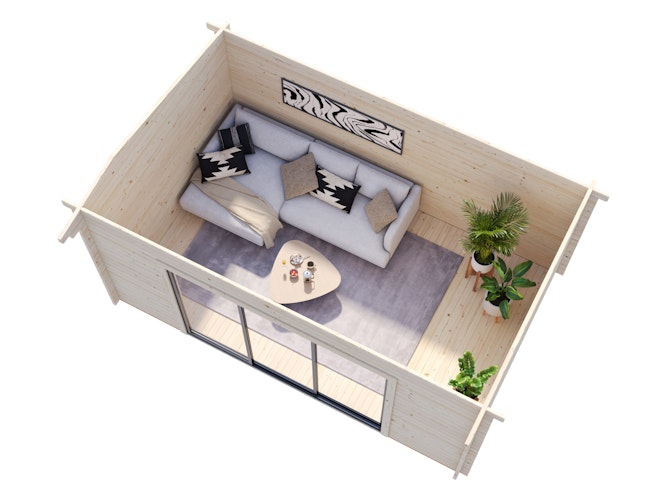 Palmako Gartenhaus Ines 13,7 m² Slide Plus mit Isolierglas-Schiebetür - 44 mm