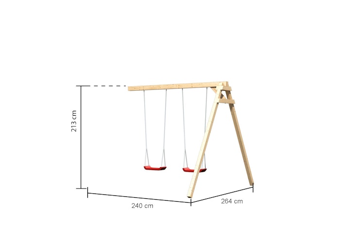 Akubi Stelzenhaus Fidel mit Satteldach inkl. Wellenrutsche und Doppelschaukelanbau