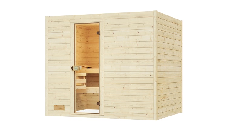 Weka Sauna Valida Gr. 4 mit Glastür - Massivholzsauna 38 mm