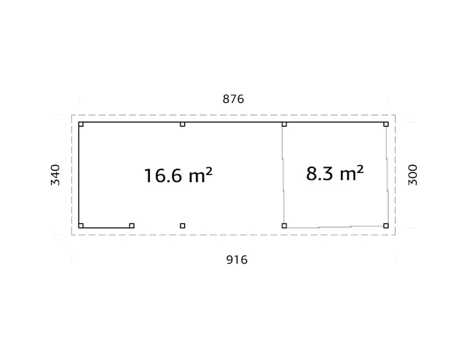 Palmako Gartenhaus Connect Lenna 24,9 m² Set 716 Slide Plus mit Isolierglas-Schiebetüren - 28 mm