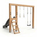 Vorschaubild EXIT Linea Massiv 140 Holz-Schaukel mit Rutsche und Turnringen