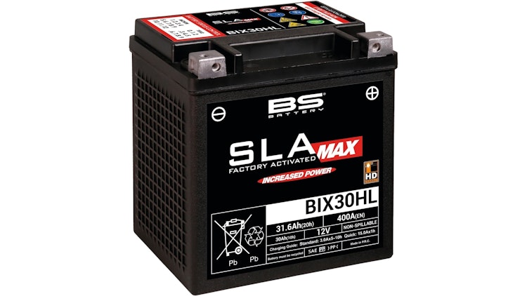 BS-Battery Batterie BS-Battery, SLA-MAX HD, versiegelt, startverstärkt, rüttelfest, Batterie "BIX30HL-BS"