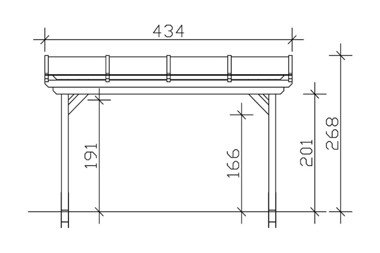 Skan Holz Sanremo aus Leimholz ohne Mittelpfosten Breite 434 cm freistehende Terrassenüberdachung