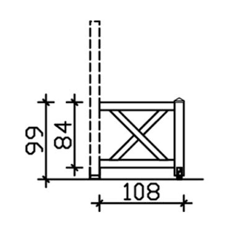 Skan Holz Brüstung Andreaskreuz zu Pavillon Cannes / Orleans