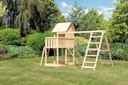 Vorschaubild Akubi Stelzenhaus Frieda mit Doppelschaukelanbau, Klettergerüst und Netzrampe