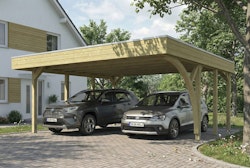 Skan Holz Doppelcarport Friesland 546x555 cm - 2 Einfahrtsbögen Set H