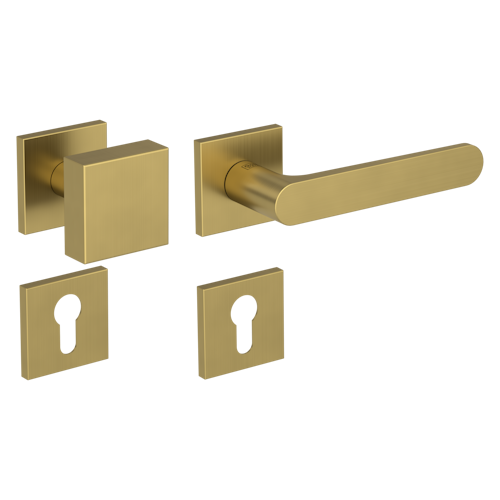 Griffwerk Wechselgarnitur VAYA 291 AVUS fast2fix Fast2Fix  Rosetten eckig Knopf SQUARE Gold matt R