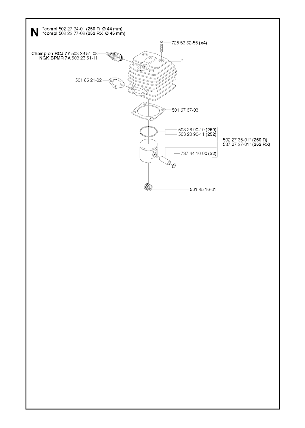 Explosionszeichnung Ersatzteile