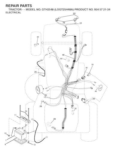 Husqvarna Gartentraktoren GTH2548, LOGT25H48A, 954572134, 2003-12