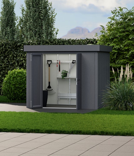 Hörmann Metall-Gerätehaus Juno JFD mit Flachdach