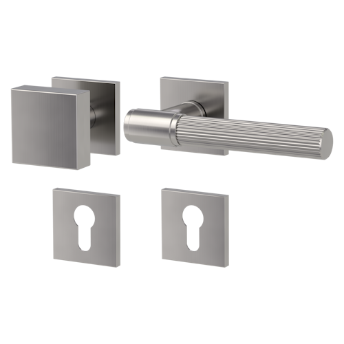 Griffwerk Wechselgarnitur VAYA 136 ARIS fast2fix Fast2Fix Rosetten eckig Knopf SQUARE Samtgrau R