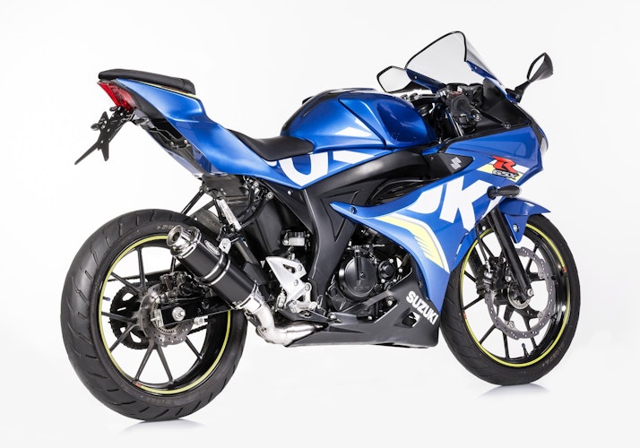 HURRIC KOMPLETTANLAGE Schalldämpfer Supersport Aluminium eloxiert für SUZUKI GSX-R 125,GSX-S 125