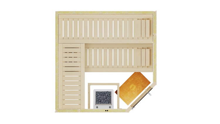 Weka Elementsauna Varberg 3 - 68 mm Sparset 2 inkl. 7,5 kW Bioaktiv-Ofen mit Steuergerät