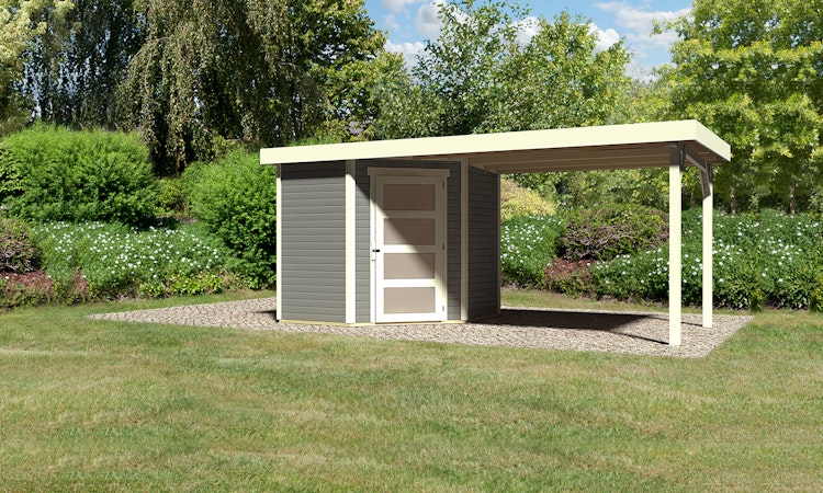 Karibu Woodfeeling Gartenhaus Schwandorf 3/5 inkl. 275 cm Schleppdach - 19 mm