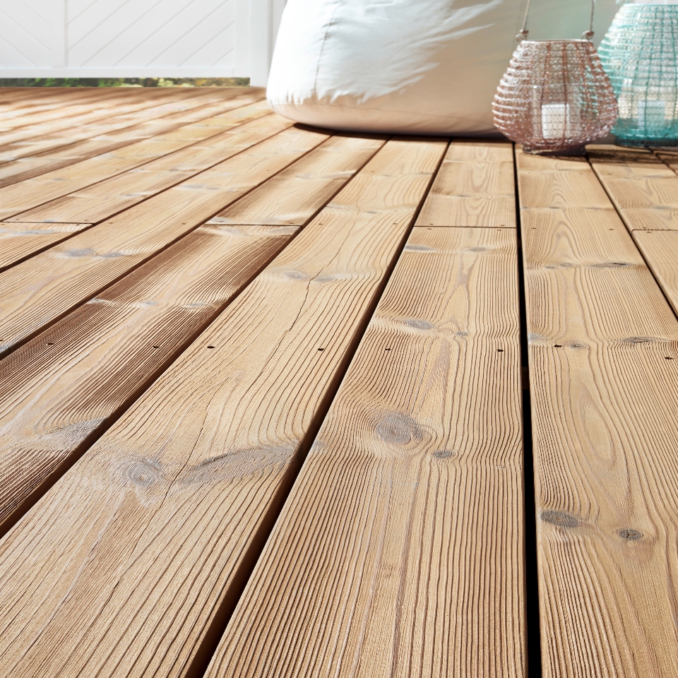 OSMO Terrassendiele Thermoholz Kiefer gebürstet/geriffelt - für SenoFix 25 x 140 mm