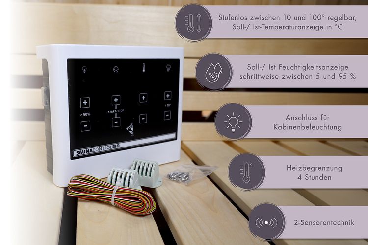 Karibu 9 kW Bio-Kombiofen Saunaofen anthrazit inkl. Steuergerät EASY schwarz - Sparset