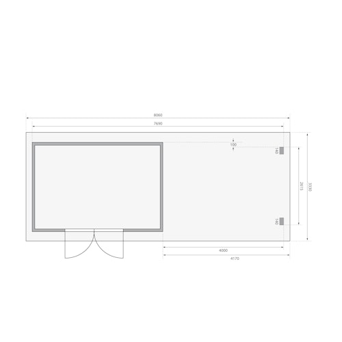 Karibu Woodfeeling Gartenhaus Trittau 3/4/5 inkl. 300 cm Anbaudach - 38 mm