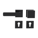 Vorschaubild GRIFFWERK Wechselgarnitur MINIMAL MODERN Schraubtechnik GK4 Rosetten eckig Knopf SQUARE Graphitschwarz L
