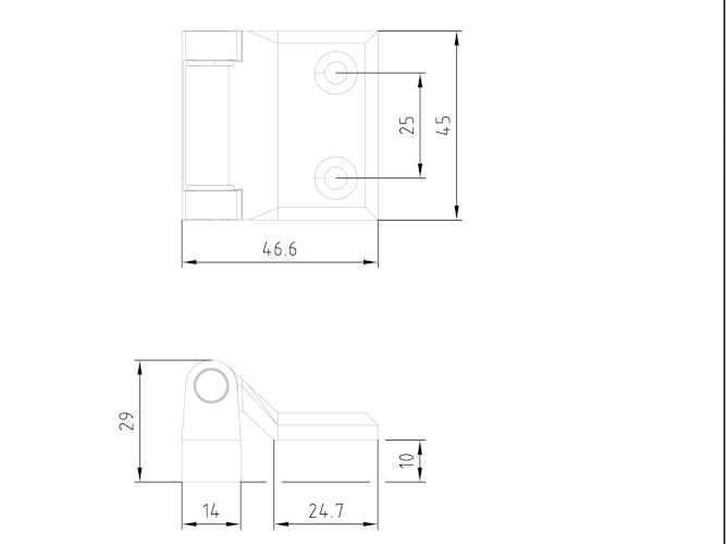 KGT Ersatzteil Metallscharniere, schwarz, Stift Stahl verz. Lagerbuchse in VA 