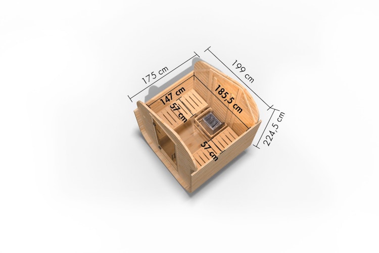 Karibu Saunahaus Fasssauna Asymmetrisch 1 - 38 mm inkl. gratis Sauna-Zubehörset im Wert von 234,94 €