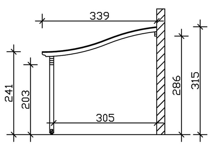 Skan Holz Terrassenüberdachungen Verona o. Mittelpfosten Breite 648 cm