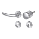 Vorschaubild Griffwerk ULMER GRIFF PROF | DESIGN MANUFAKTUR FS -Edelstahl matt -Rosettengarnitur -Schraubt. -Knopf R2 -WL -Stift 9mm -TS 38-50mm